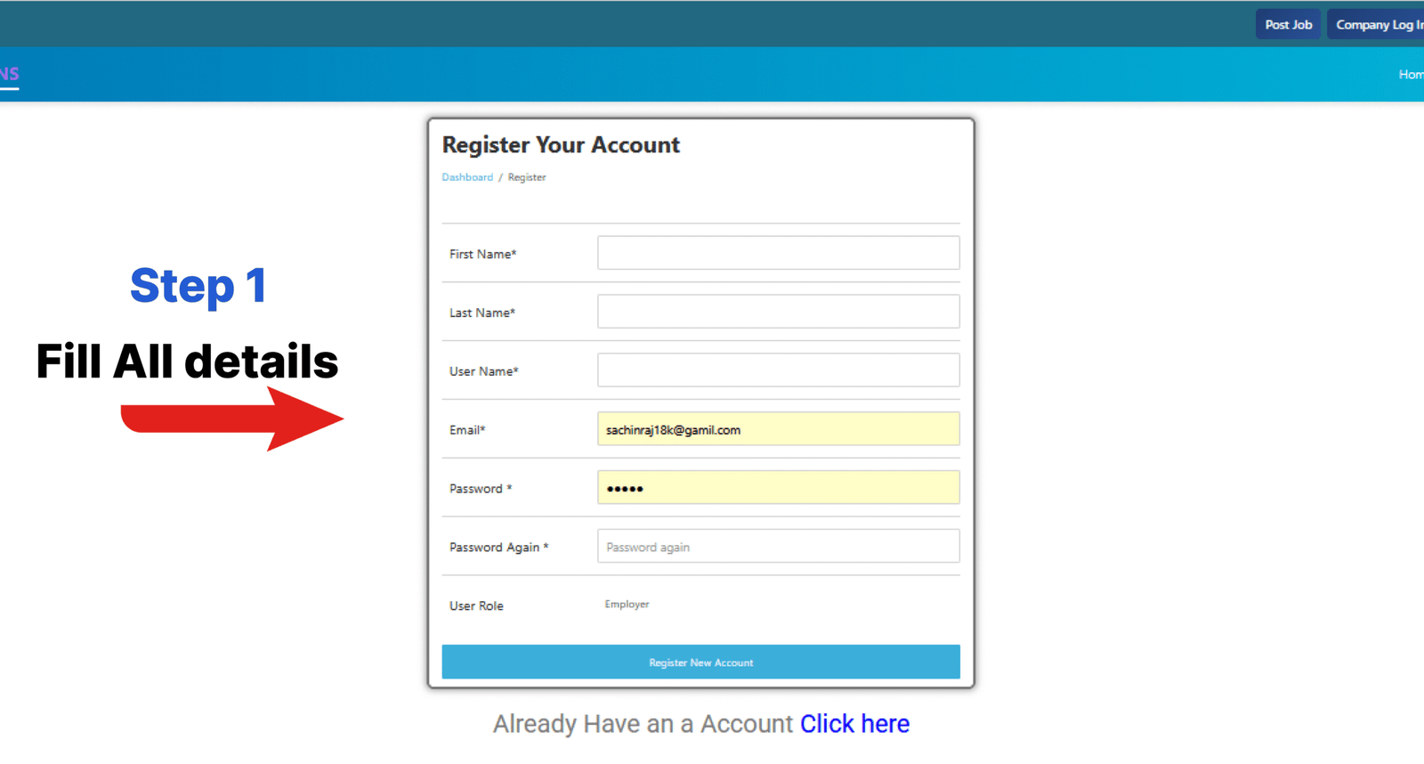 Register Account